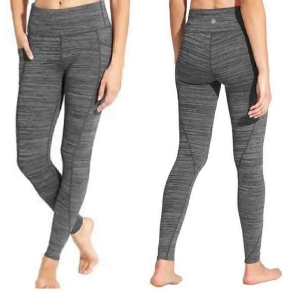 Athleta High Rise Chaturanga Legging Space Dye Gray